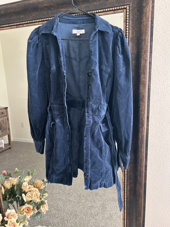 Marissa Webb Jackets & Blazers - Marissa Webb Indigo Blue Corduroy Button Up Dress